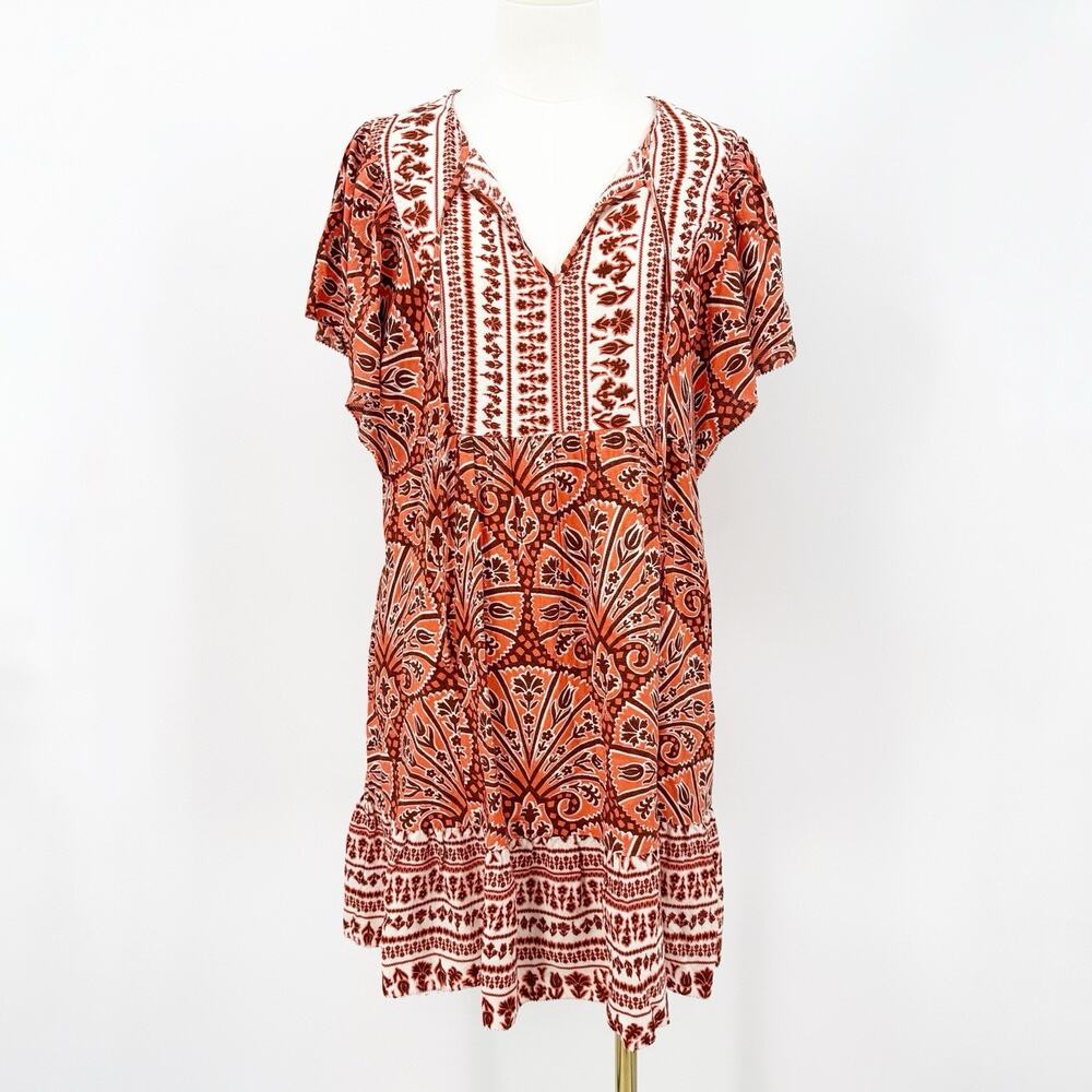 Knox Rose Mini Dress M Floral Paisley Boho Summer Beachy Resortwear Festival